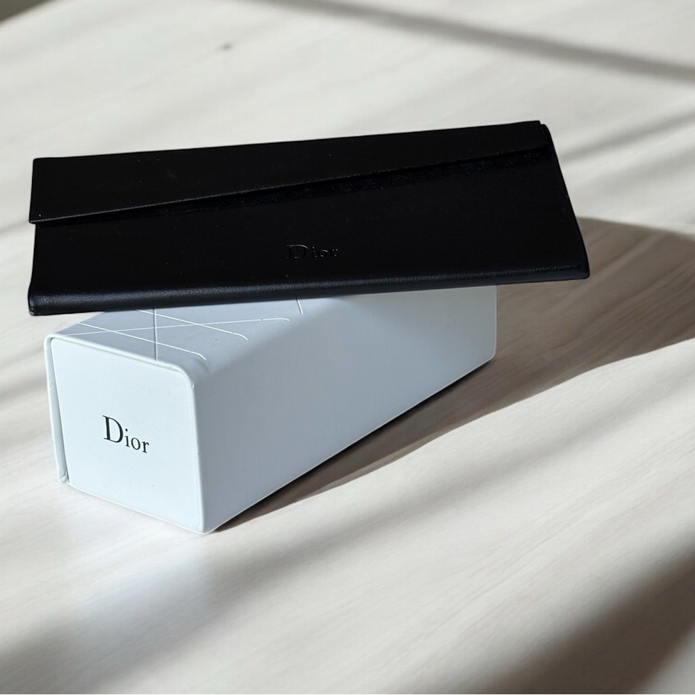 Christian Dior lot of two eyewear cases w/ magnetic fold over closures Dior logo
